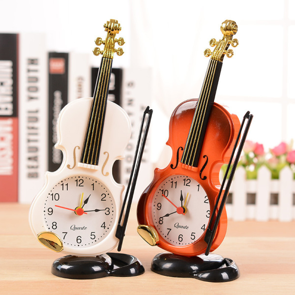 【like】Đồng hồ báo thức, mô phỏng đồng hồ báo thức violin, nhạc cụ sáng tạo, đồng hồ để bàn, phòng khách đồng hồ báo thức trang trí