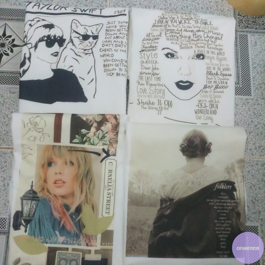 [Kèm hình thật] Áo tay lửng Taylor Swift Collection folklore unisex cryaotic10
