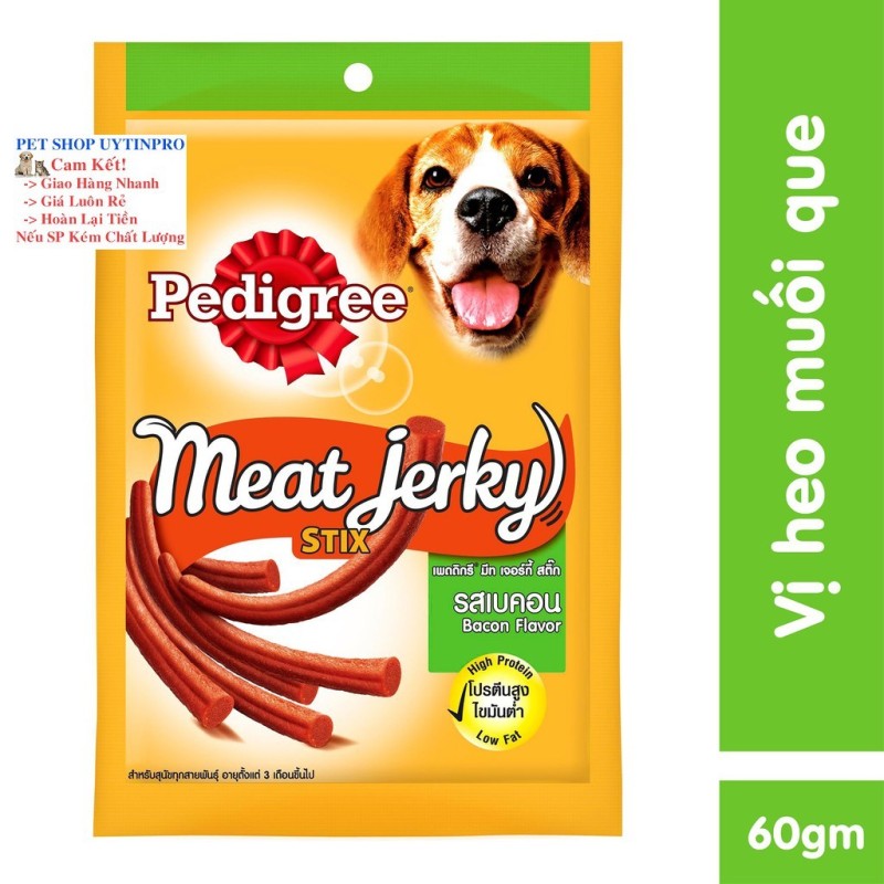 THỨC ĂN VẶT CHO CHÓ Pedigree Meat Ferky Vị thịt heo muối dạng que Gói 60g Xuất xứ Thái Lan