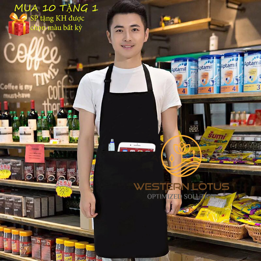 MUA 10 TẶNG 1 Tạp Dề Yếm Màu Đen Đồng Phục Hàng Đẹp Gía Gốc