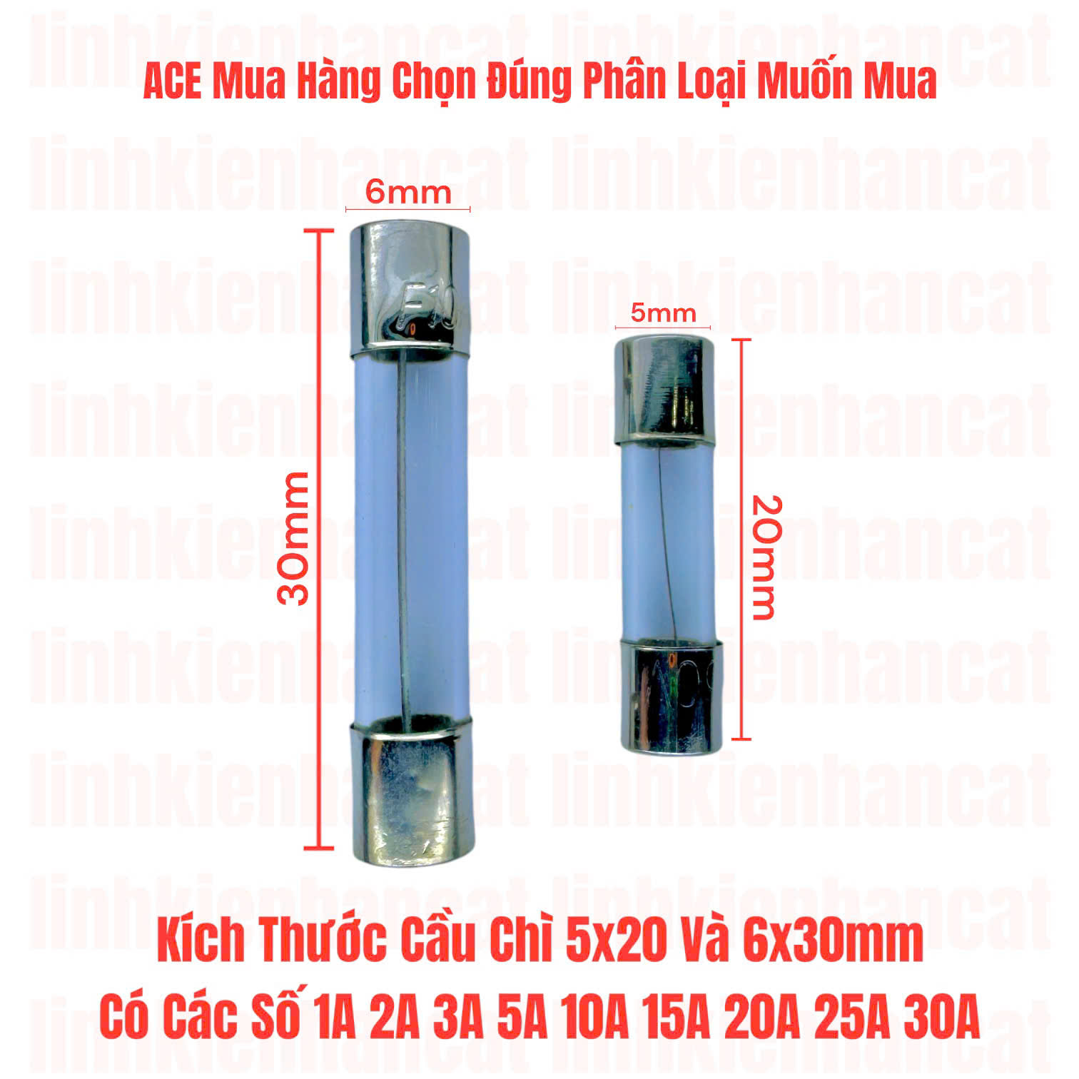[ Gói 10 Cái ] Cầu Chì 5x20mm Dòng 3A