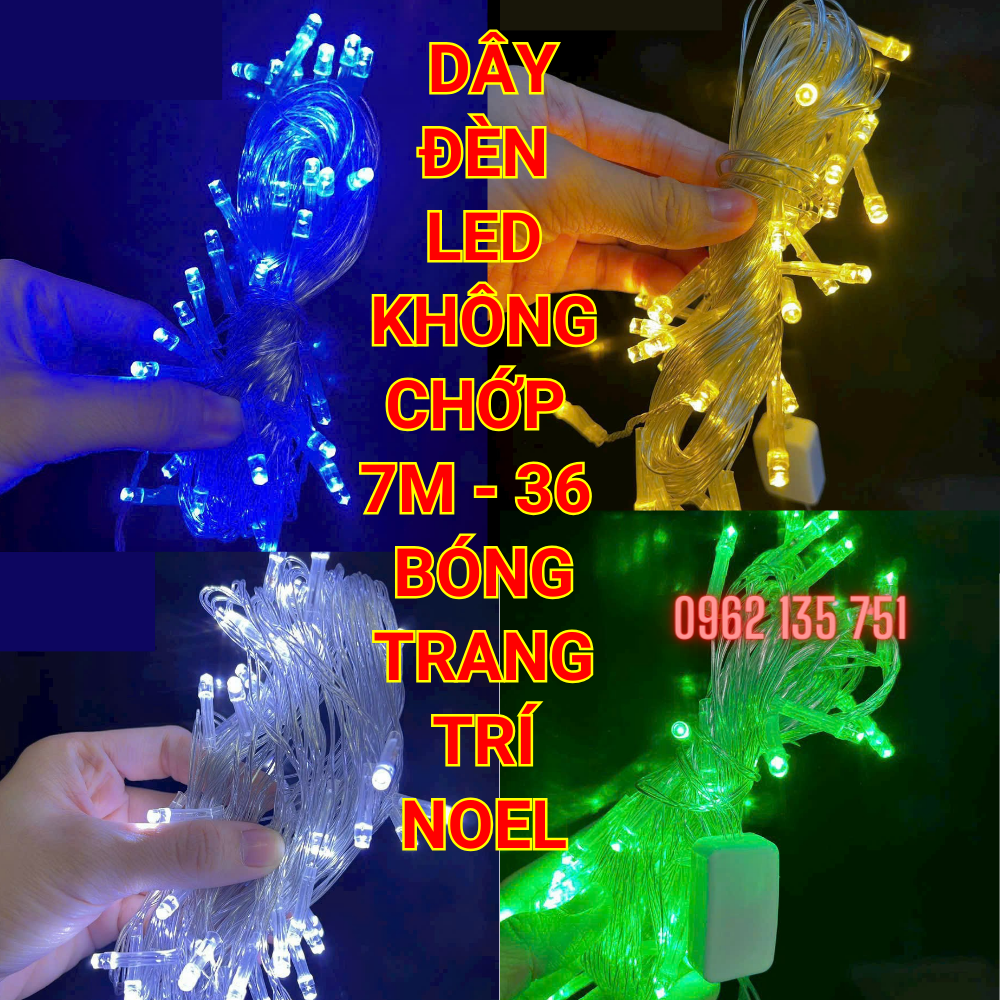Dây đèn LED Trang trí Noel 7m - 36 bóng KHÔNG CHỚP