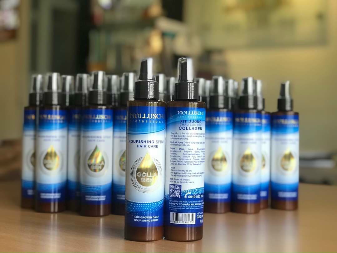Xịt dưỡng chăm sóc tóc Collagen Molluschi 220ml