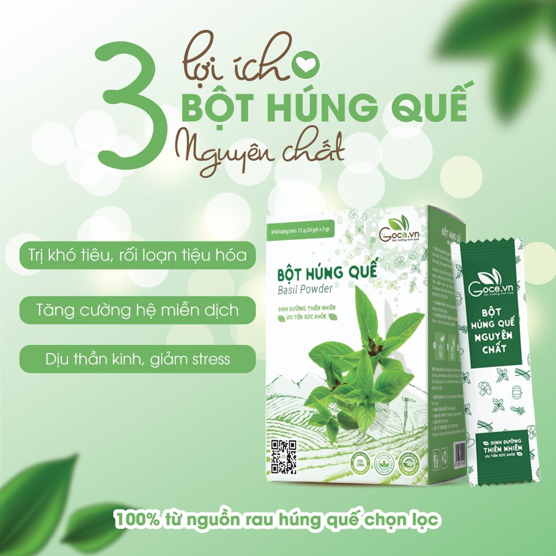 Bột húng quế nguyên chất Goce - 72g (24 gói x 3g)