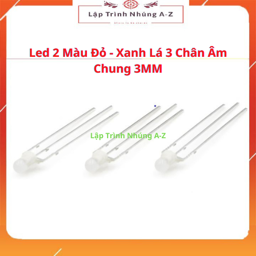 Combo 2 led 2 màu đỏ - xanh lá 3 chân âm chung 3mm