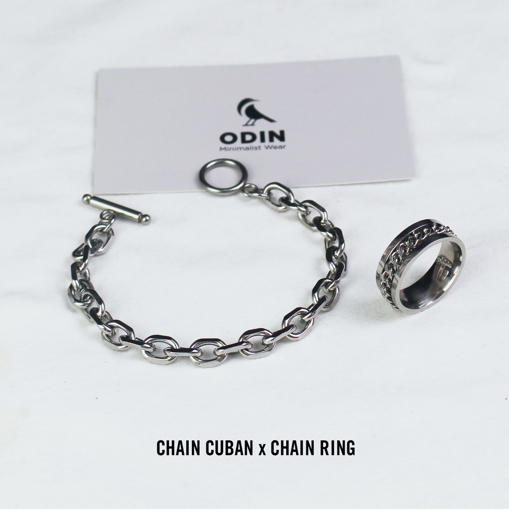 Bộ vòng tay và nhẫn Titan KHÔNG GỈ - Form nhỏ - ODIN