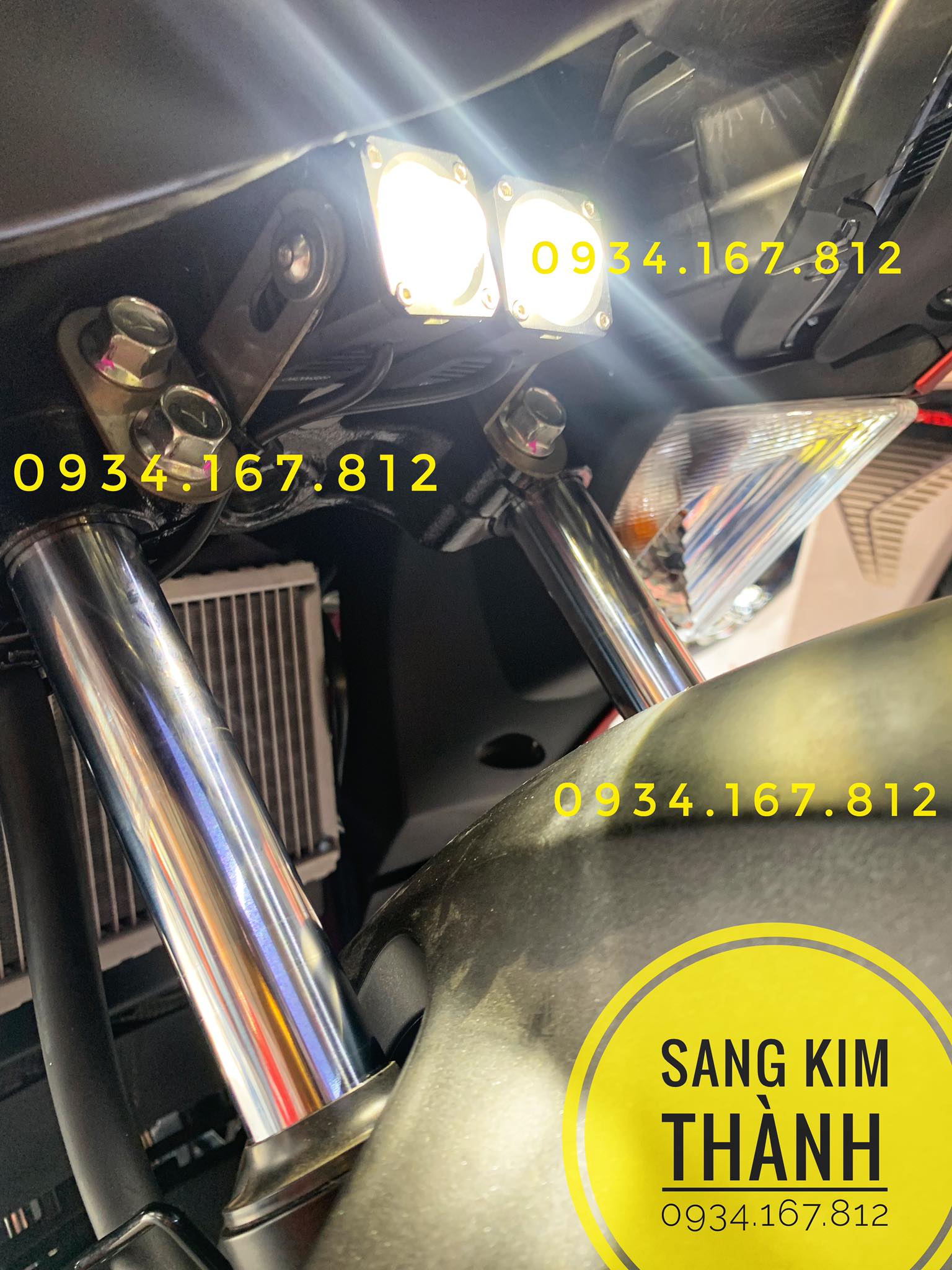 [HCM]Cặp Pat Inox 304 Gắn Đèn Bi Cầu Mini Trên Chân Phuột Xe Exciter 150 Exciter 155 vva