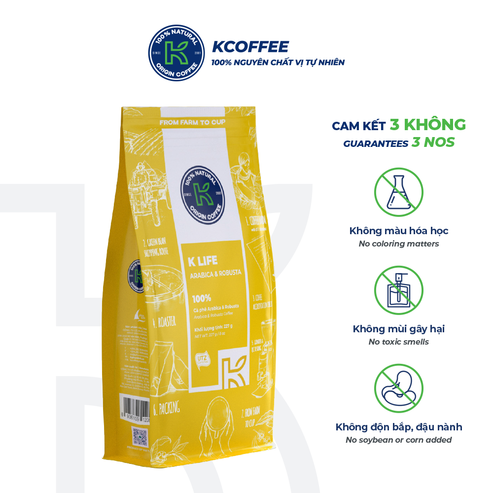 Roasted and Ground Coffee Specialty Pure Filtered Coffee K Coffee K Life 227g