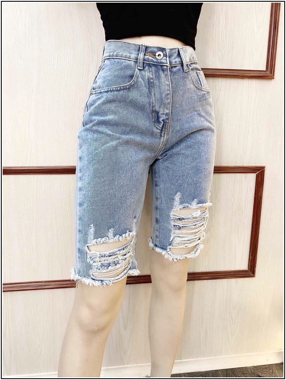 quần jean NGỐ RÁCH HAI BÊN HÌNH U 4017 -H3-13