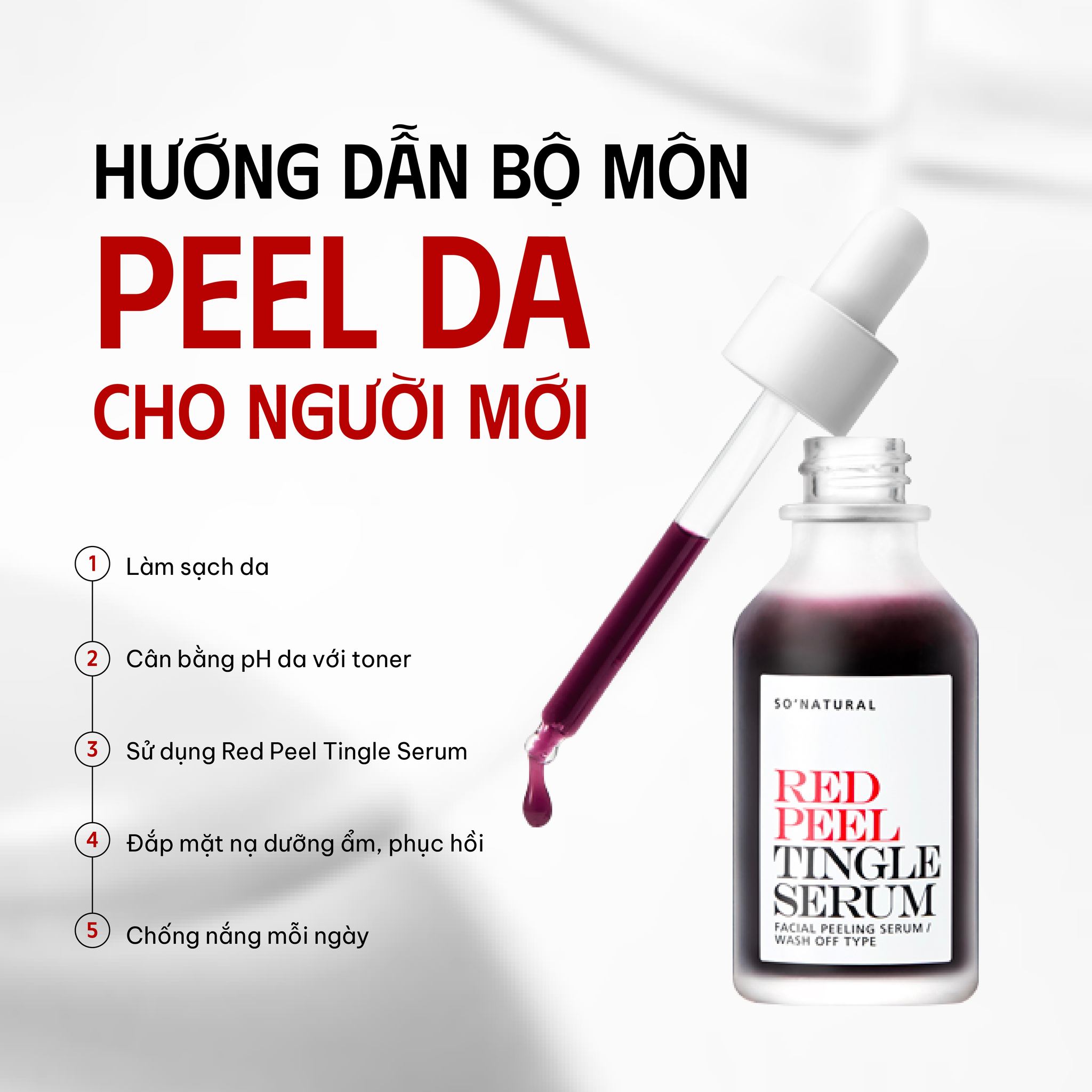 Tinh chất peel da SO NATURAL Red Peel Tingle Serum 35ml