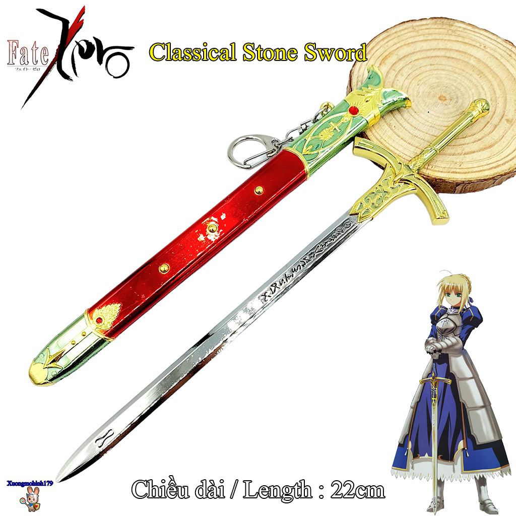 Mô hình sưu tầm Fate Excalibur Saber Classical Stone Sword kiếm kim loại 22cm