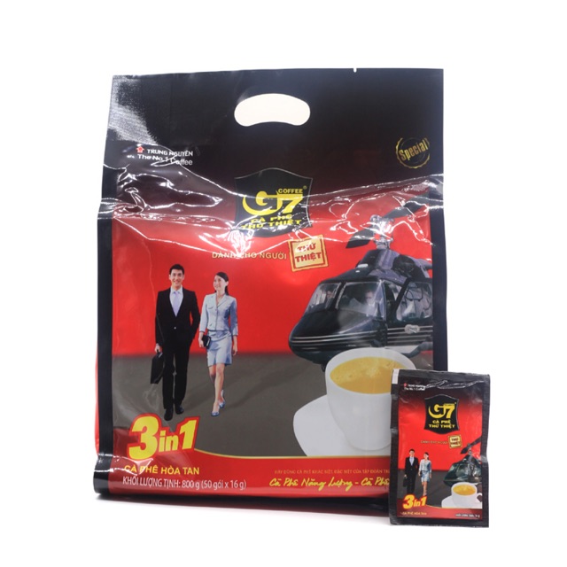 Cà phê sữa 3in1 G7 - Cà phê Trung Nguyên túi (50 gói vuông x 16g)
