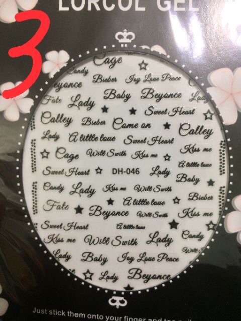 Sticker dán móng hình chữ siêu đẹp