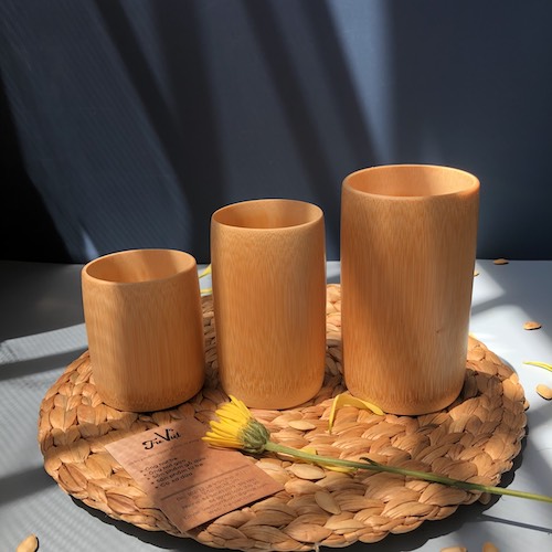 Cốc Tre đẹp - Ly tre tự nhiên dùng uống nước - Bamboo Cup - có sẵn 3 size