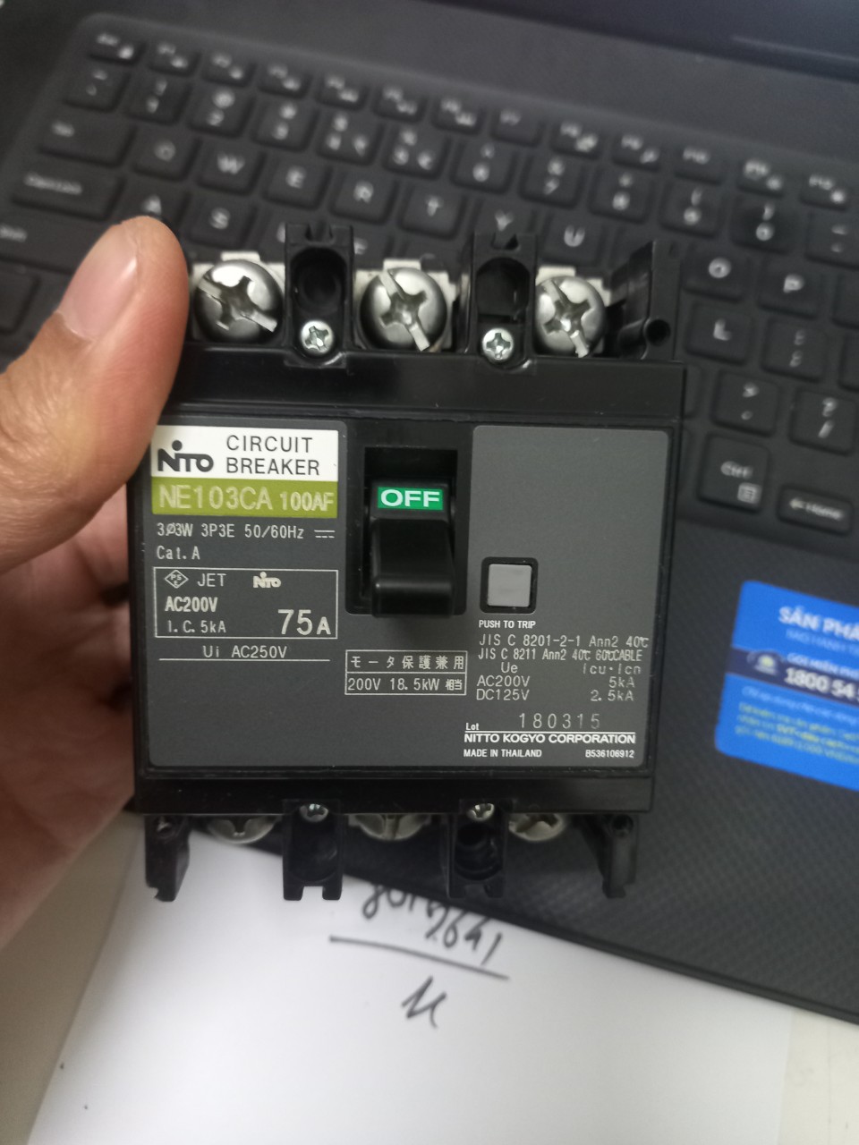 APTOMAT 3 PHA NHẬT BẢN 50A 60A 75A MCB