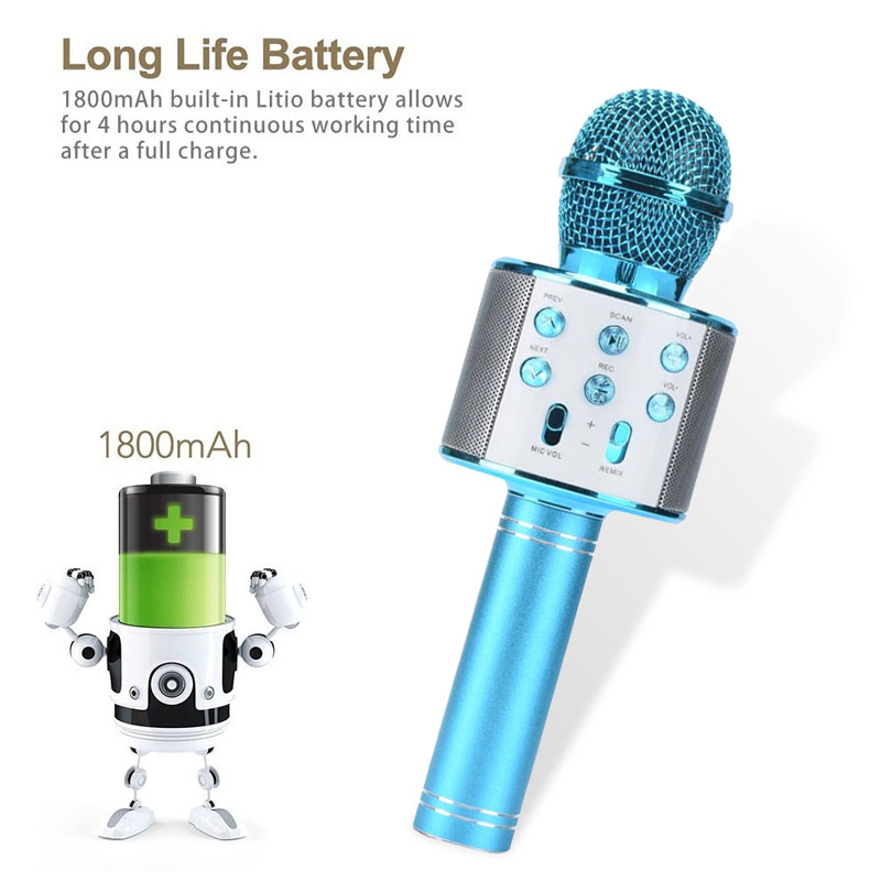 Micro không dây Karaoke WS 858 Bluetooth