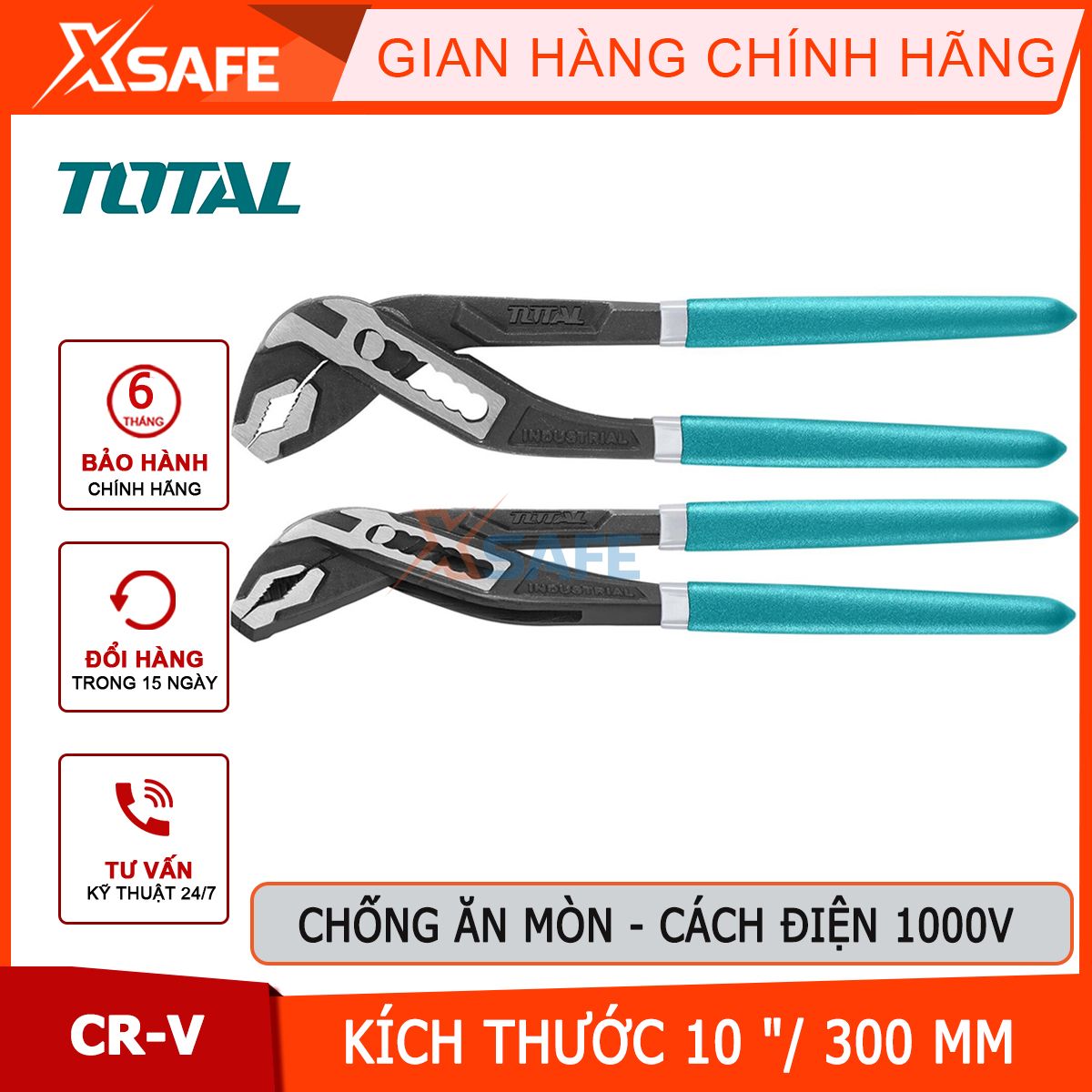 Nippers mine Crow industrial total 12inch steel CR-V high-grade, 7 rungs open convenient, maximum opening 5cm-genuine-xsafe