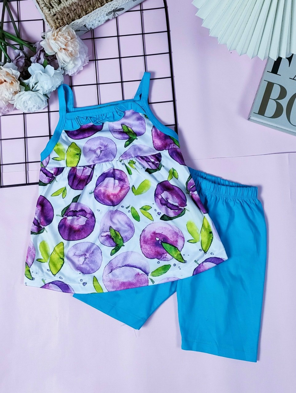 Bộ hai dây bé gái, đồ bộ hai dây thun lạnh mềm mát siêu đáng yêu cho bé size đại