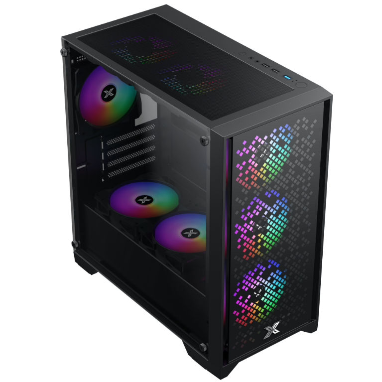 Vỏ Case máy tính XIGMATEK NYX II 3F (Kèm 3 Fan RGB, M-ATX) - BH 12 Tháng.