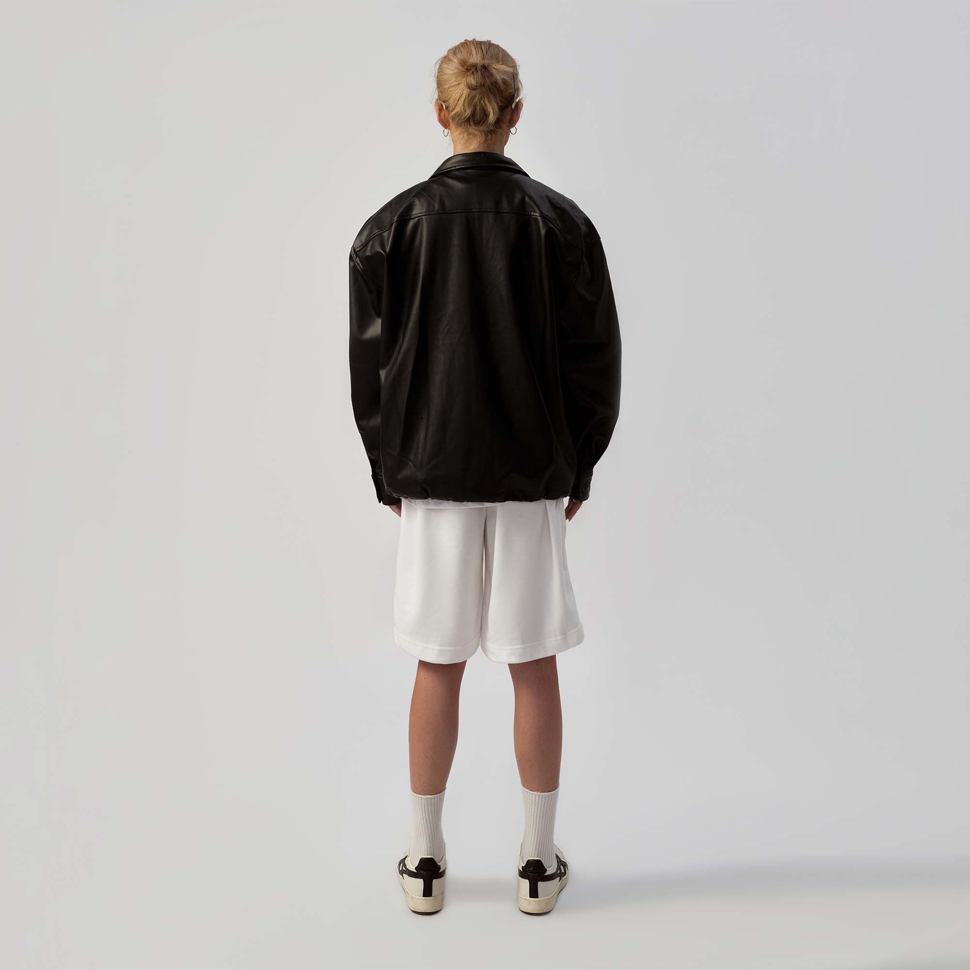Áo khoác da form rộng - Black Leather Jacket