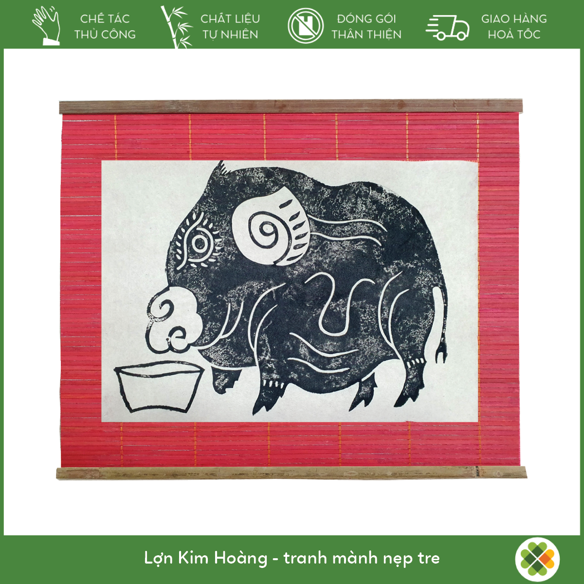 Pig - Kim Hoang folk painting