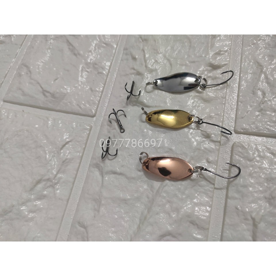 mồi thìa lure suối 3 con kèm lưỡi 3 tiêu