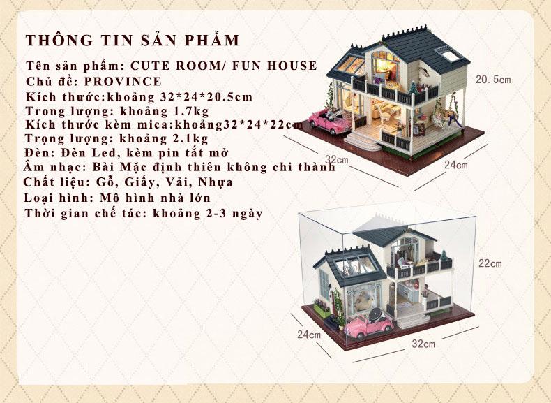 Mô hình nhà gỗ DIY biệt thự xứ sở hoa tím