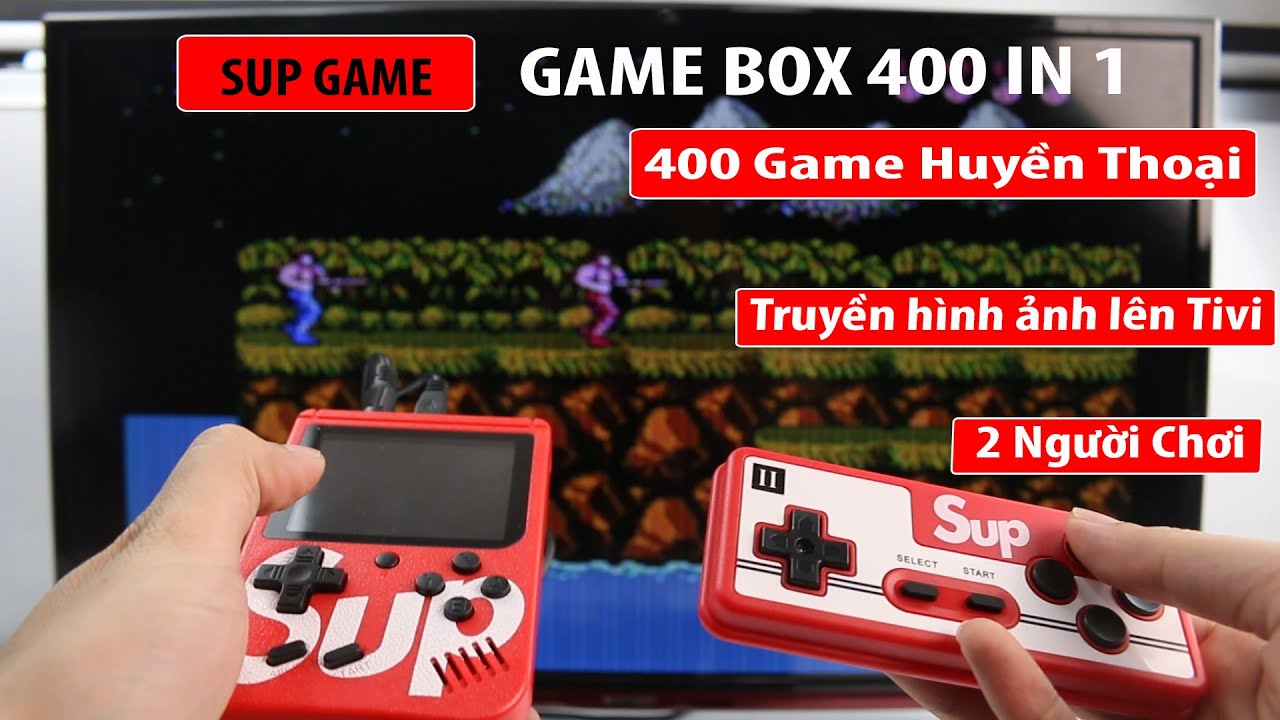Máy chơi game điện tử 2 tay cầm sup 400 trò chơi