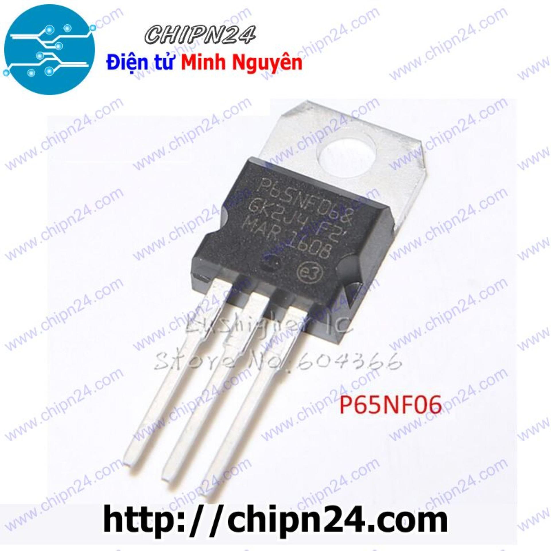[2 con] (KT1) Mosfet 65NF06 TO-220 65A 60V Kênh N (P65NF06 STP65NF06)