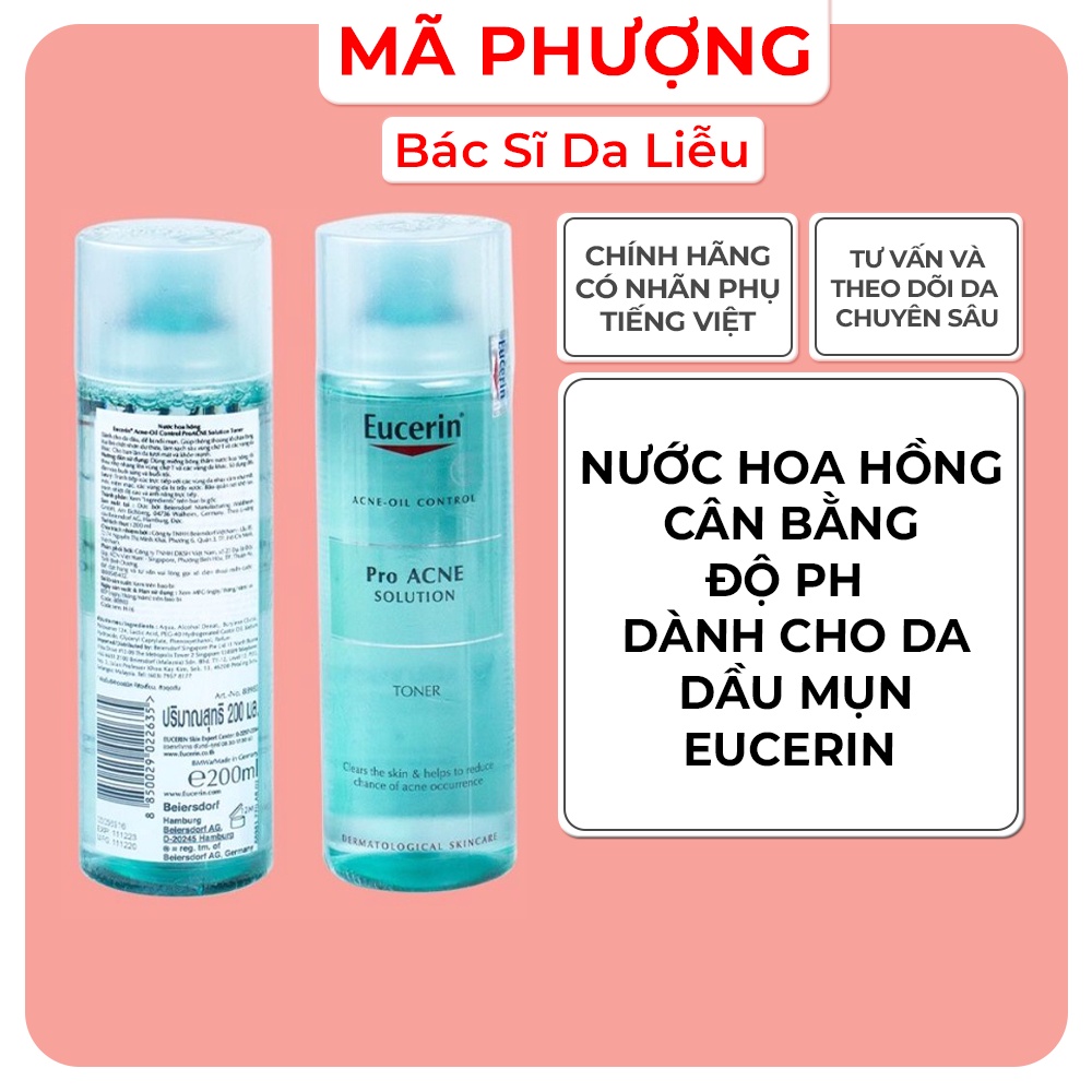 EUCERIN PRO ACNE SOLUTION TONER - Nước Hoa Hồng Cân Bằng Cho Da Dầu Mụn