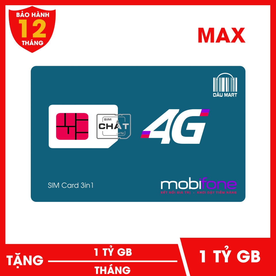 [HCM]SIM 4G MAX  Mobifone 1 Tỷ GB/Tháng Gói F120WF