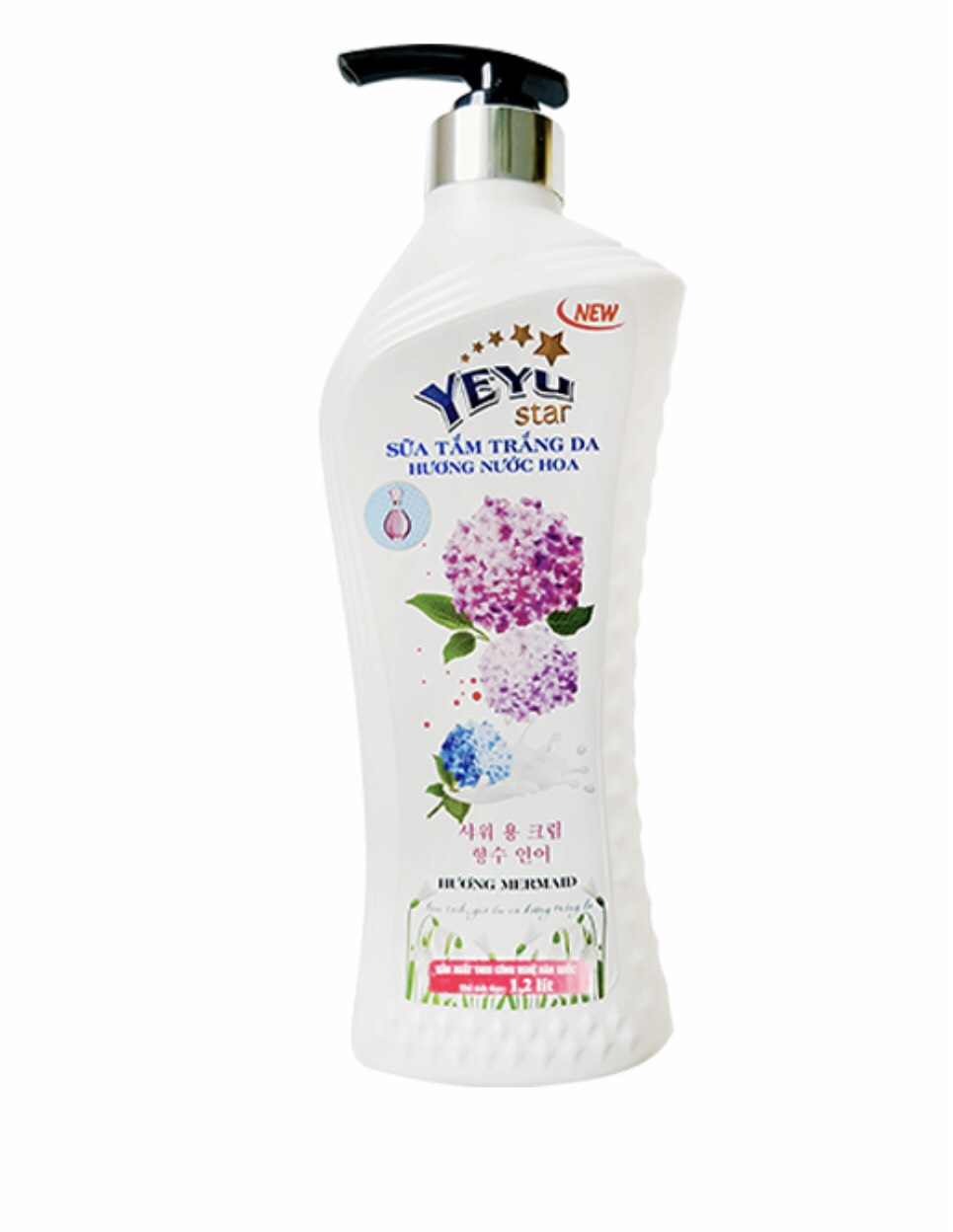 Yeyu star sữa tắm trắng da hương nước hoa mermaid 1,2 lít