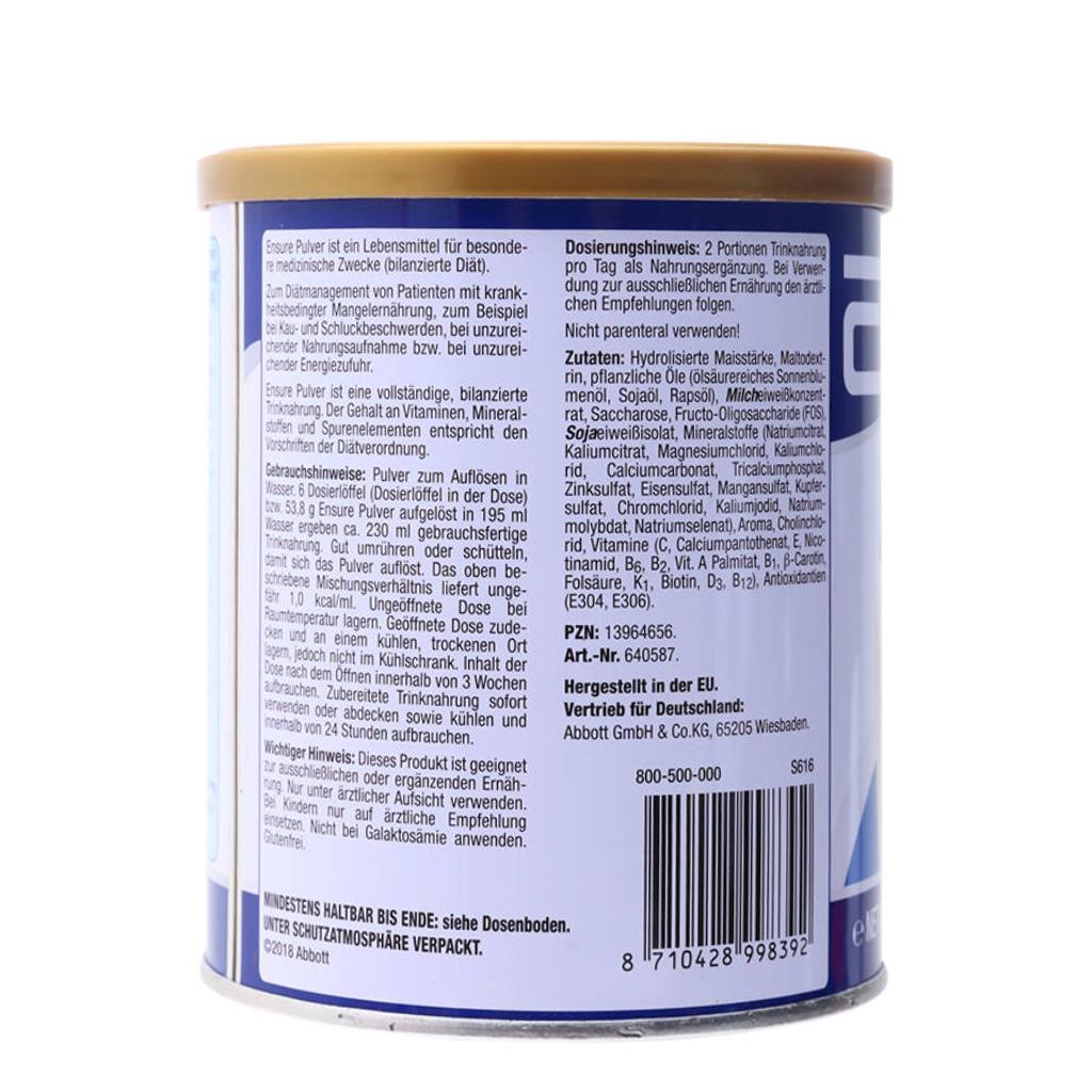 Sữa Bột Abbott Ensure Đức Vanille-Geschmask Hộp 400g
