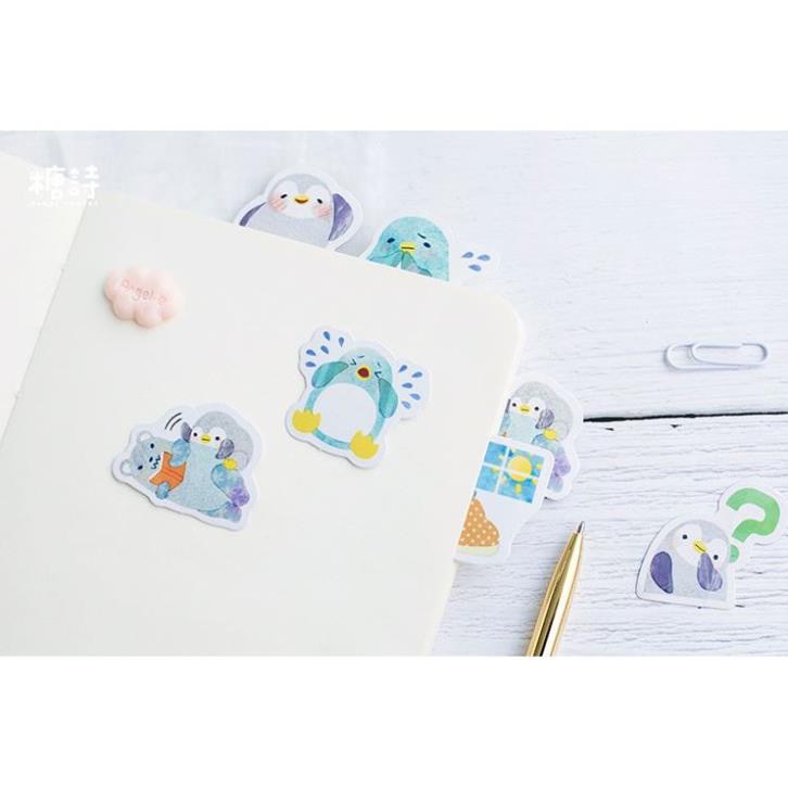 Bộ 46 Sticker Chim Cánh Cụt Hàn Quốc dán trang trí E61