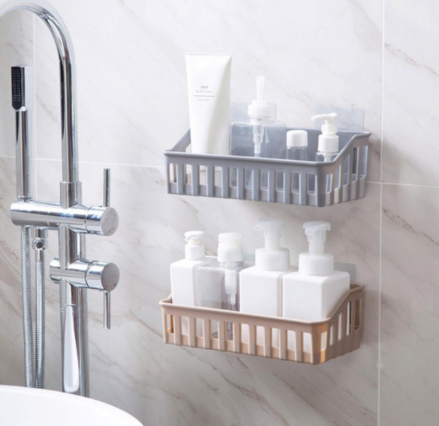 Kệ nhựa treo tường nhà tắm, nhà bếp dán tường chịu lực- GIỎ TREO DÁN TƯỜNG ĐA NĂNG - NHÀ BẾP - PHÒNG TẮM (Màu ngẫu nhiên)