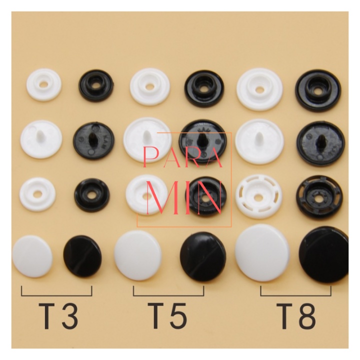 50 Bộ Cúc Bấm Nhựa 10, 12, 15 mm Bấm Quần Áo Dùng Với Kìm Bấm Cúc Nhựa, Bấm Nút Nhựa