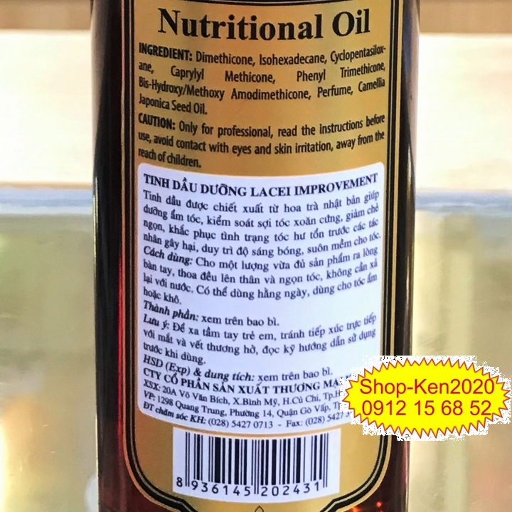 Tinh dầu dưỡng tóc Lacei Improvement Nutritional Oil 120ml