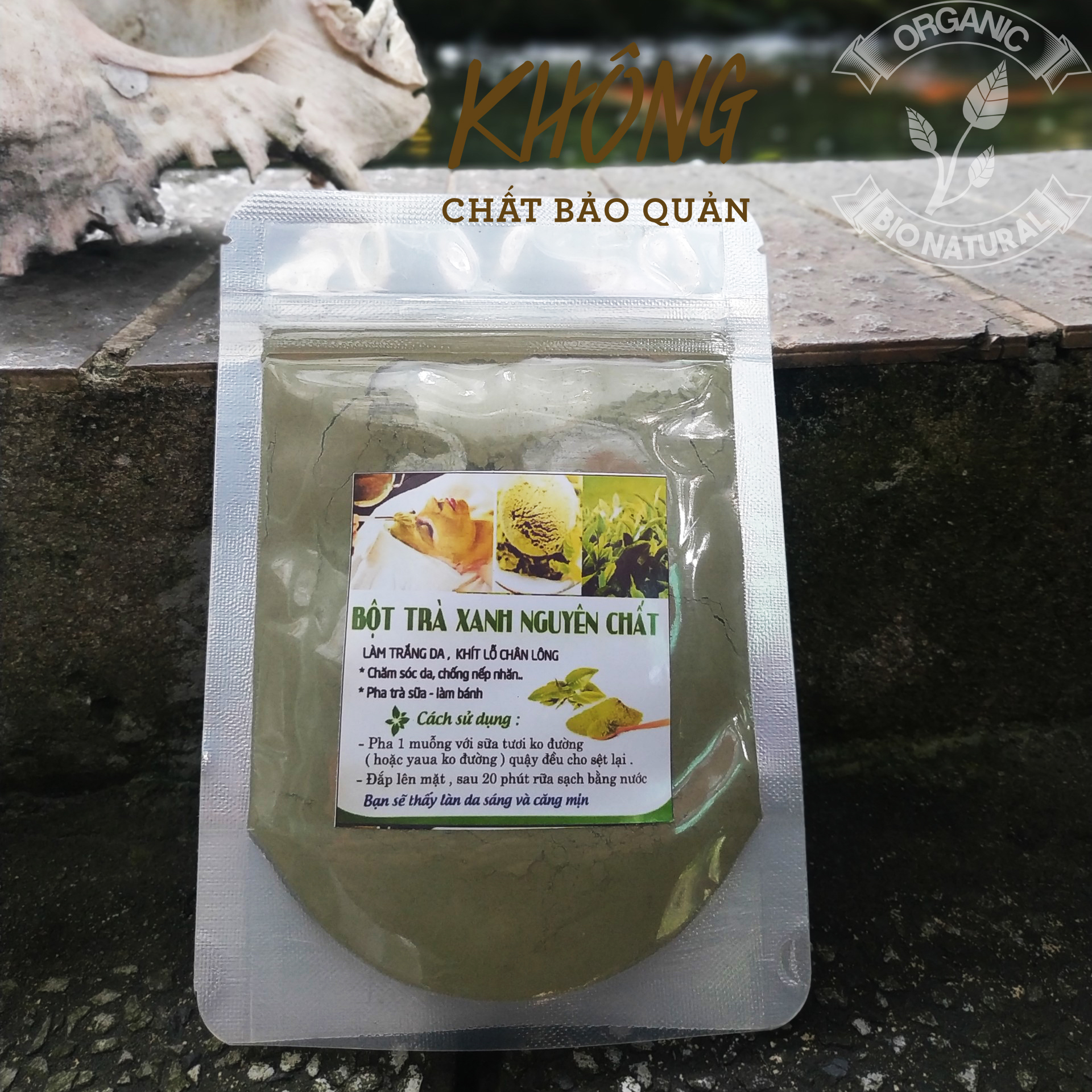 [HCM][BIONATURALVN] Bột đắp mặt nạ Bột Trà Xanh Nguyên Chất HANDMADE 50gr
