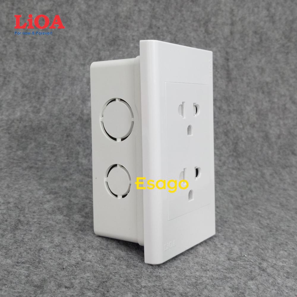 [HCM]Combo ổ cắm điện đôi 3 chấu 16A LiOA (3520W) - Lắp âm tường