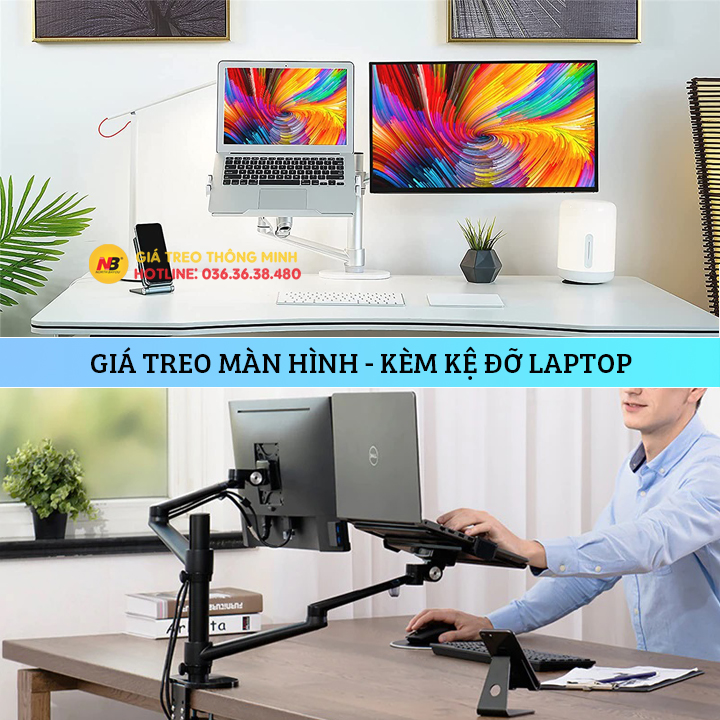 BÁO GIÁ Màn Hình 24 Inch Và 27 Inch | Shopee Lazada Sendo Tiki mới nhất 60 Giá Treo Màn Hình 15 - 24 - 27 - 32 Inch Kèm Kệ Đỡ Laptop - Macbook - Ipad 11 - 17.2 Inch - Hợp Kim Nhôm - Model: OL 3L