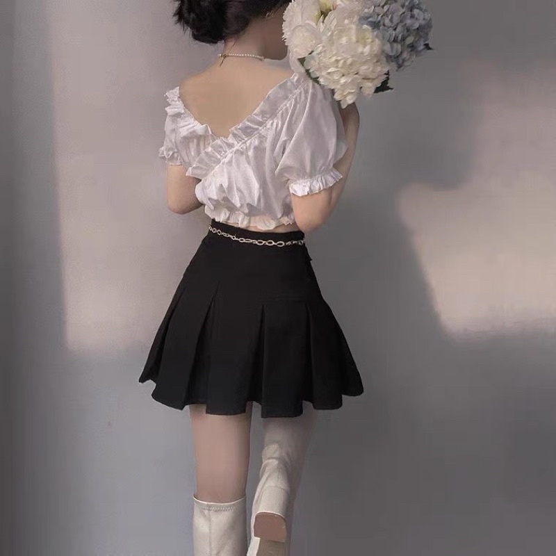 ÁO NỮ - ÁO CROPTOP ĐẮP CHÉO PHỐI REN (DƯỚI 50KG MẶC VỪA)