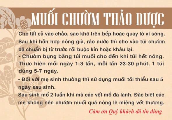 Muối chườm bụng sau sinh-muối chườm thảo dược (loại 500g)