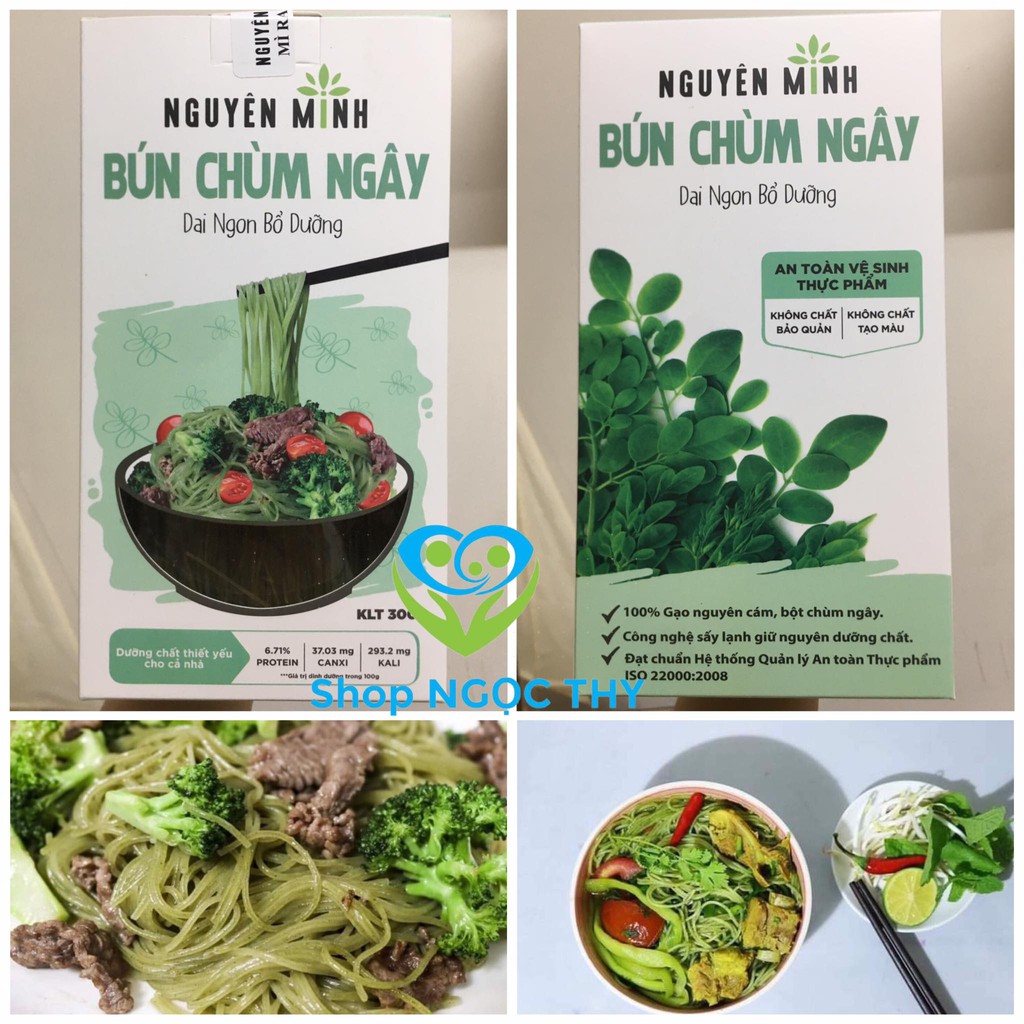 [Nguyên Minh] Bún chùm ngây gạo lứt nguyên cám, bún lức chùm ngây ăn kiêng giảm cân