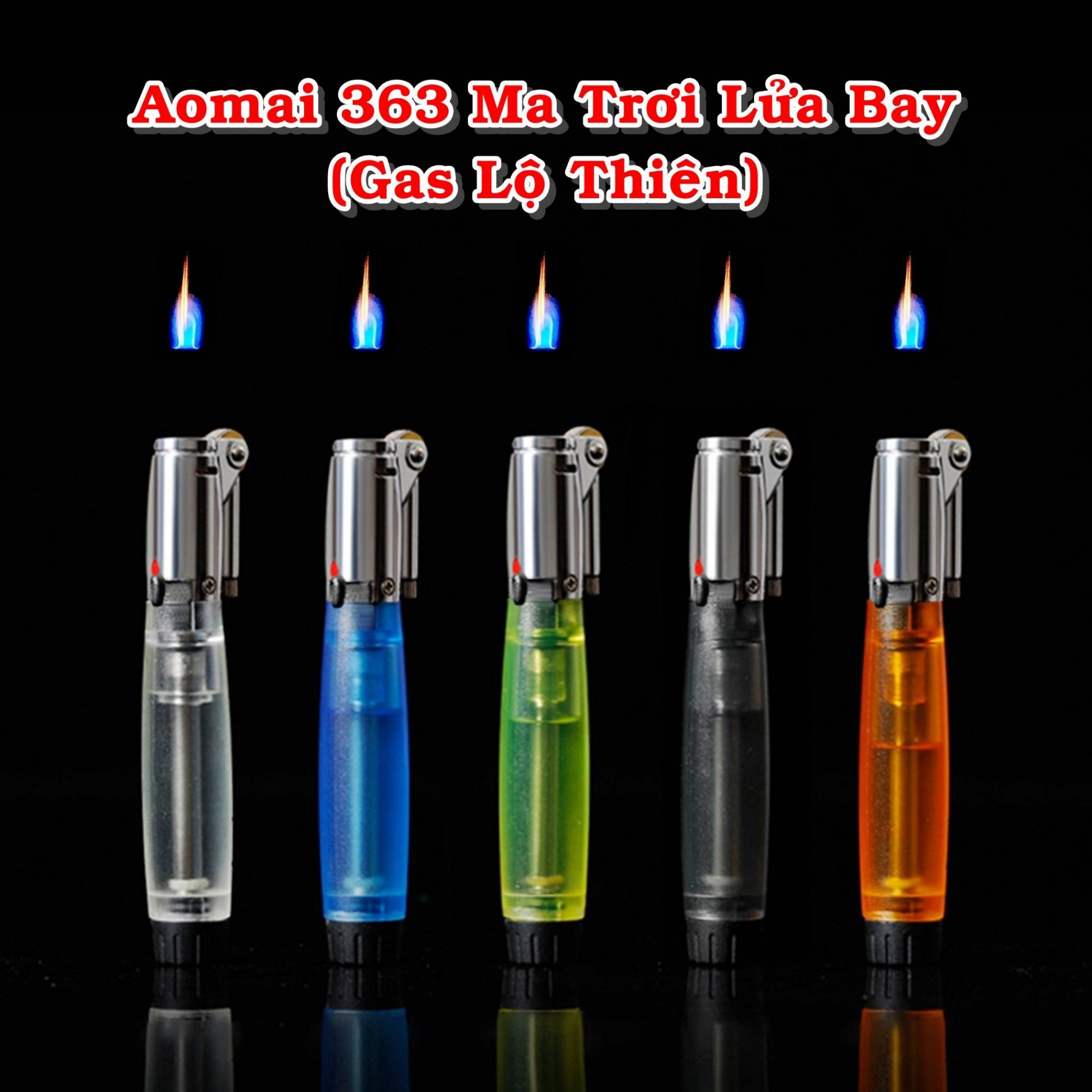 Bật lửa ma trơi lửa bay gas lộ thiên am363