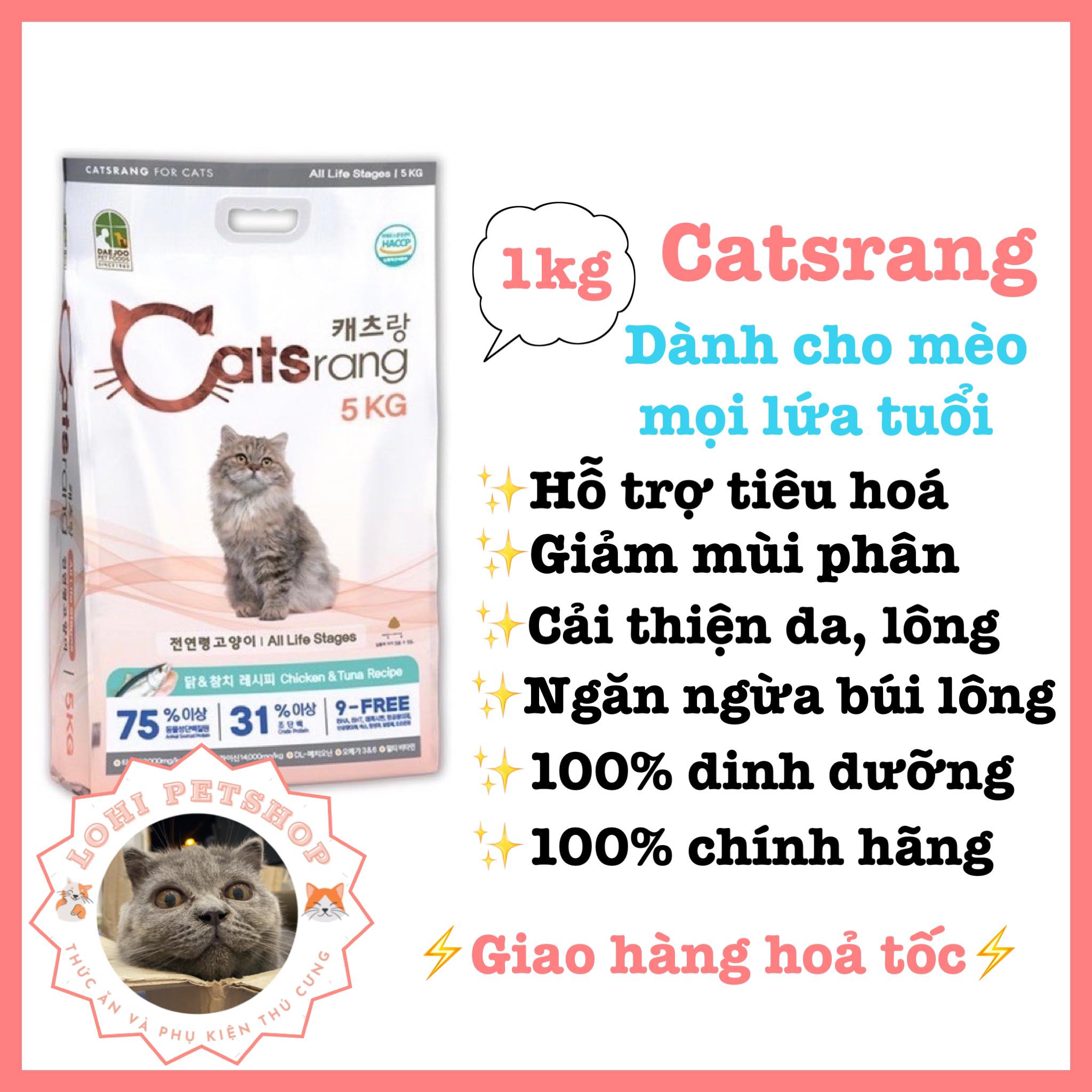 Thức ăn hạt catsrang 1kg cho mèo