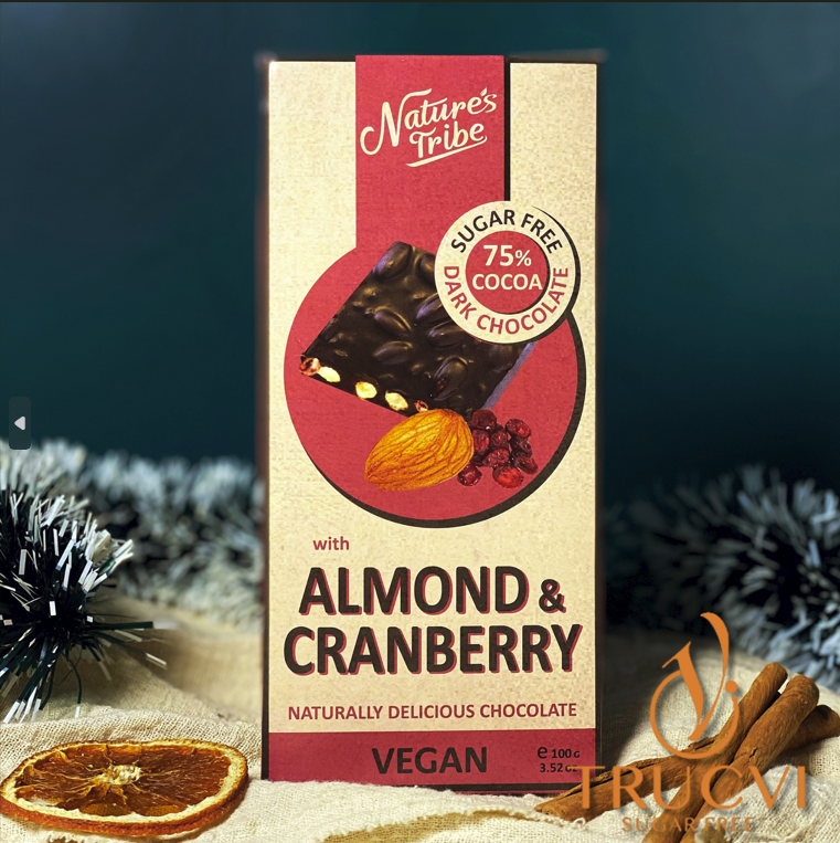 Thanh Socola Đen Không Đường Nature's Tribe Dark Chocolate ( Sugar Free, Gluten Free, Vegan)