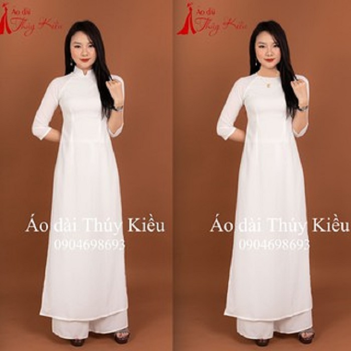 Áo dài Thúy Kiều - Áo dài trắng học sinh K61 ADTK ❤️FREESHIP❤️ mềm mại, co giãn, thấm hút mồ hôi, áo dài truyền thống, áo dài giá rẻ