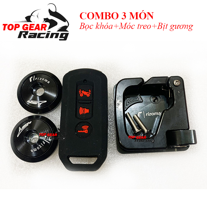 Combo Đồ Chơi Xe SH: 3 Món Bọc Khóa - Móc Treo Đồ - Bịt Gương