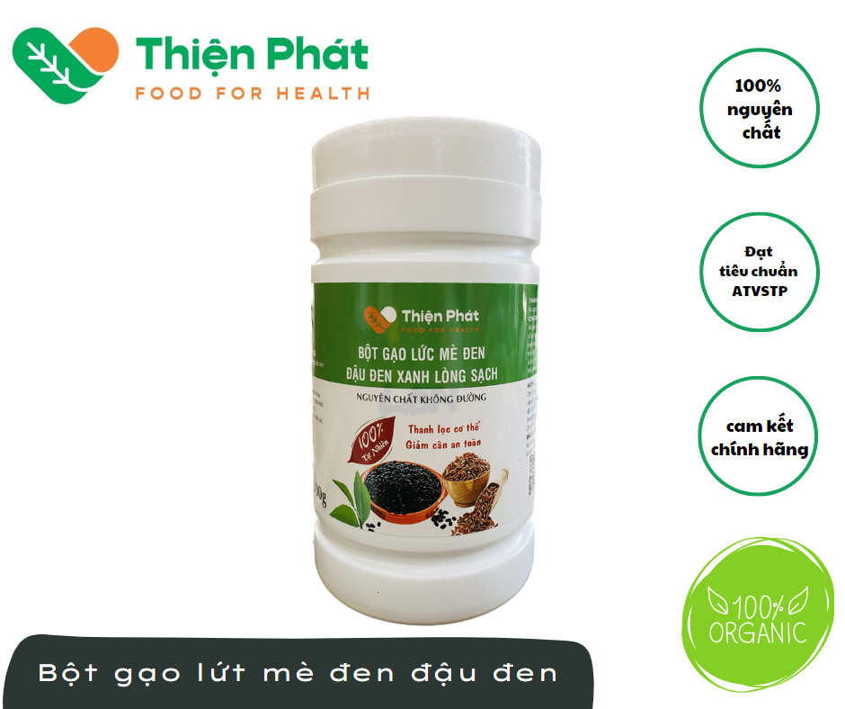 [HCM]Bột Gạo Lứt Mè Đen Đậu Đen Xanh Lòng Thiện Phát/ Hộp 500g