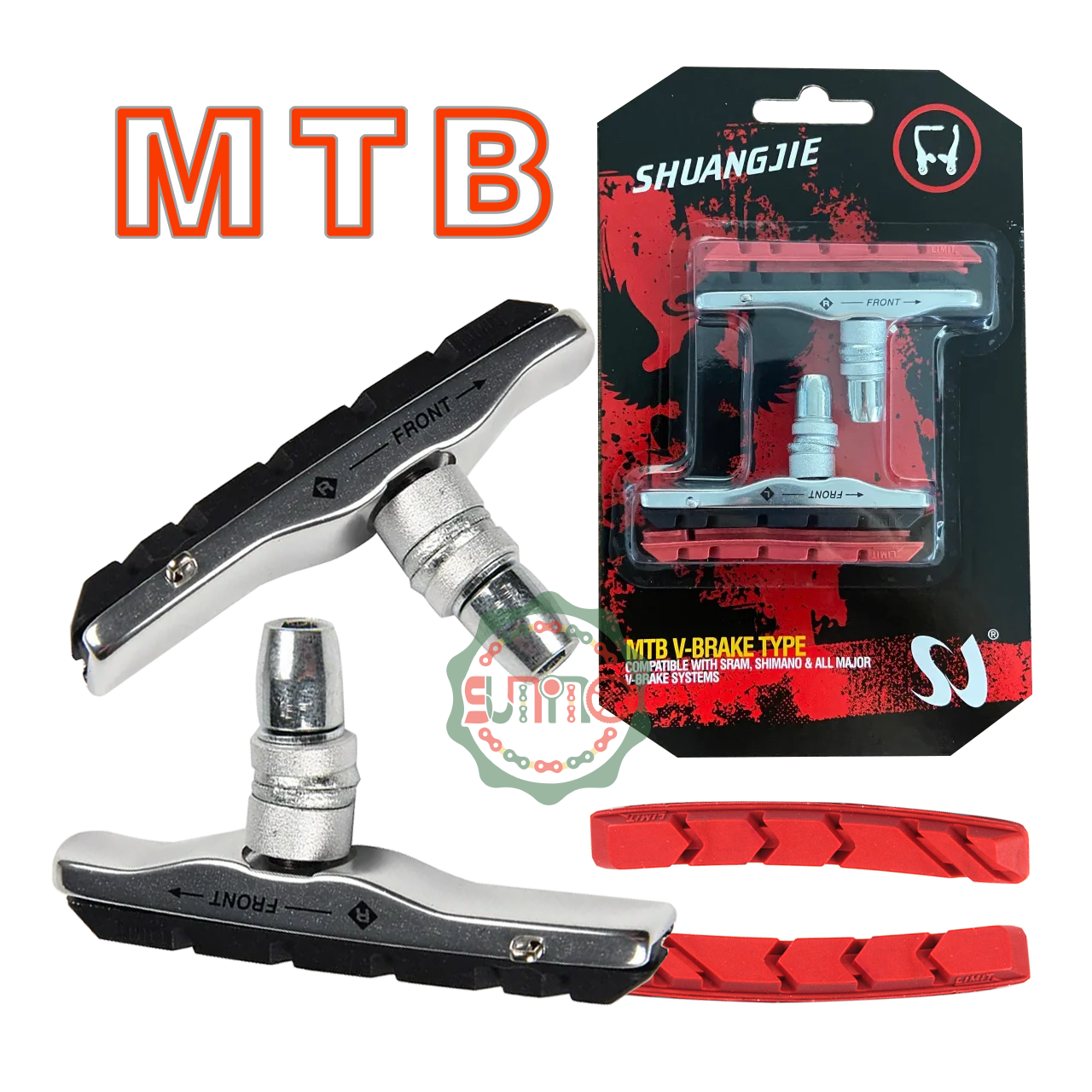 Gôm thắng - Má phanh xe đạp SHUANGJIE brake pads đế cao su